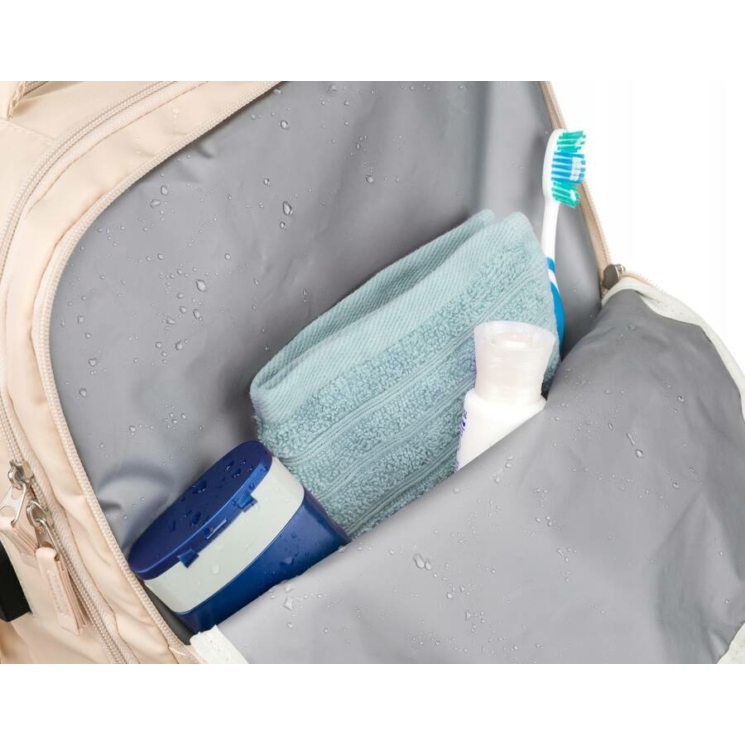 Peterson Többfunkciós Tágas Utazó Hátizsák cipőtartóval,USB csatlakozóval WizzAir méretű 40x30x20 cm Bézs színben