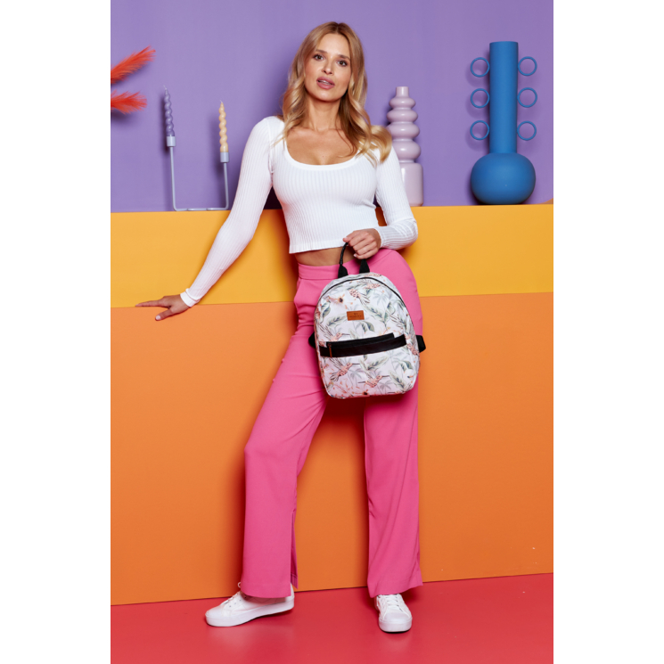 Tágas női városi hátizsák divatos mintában