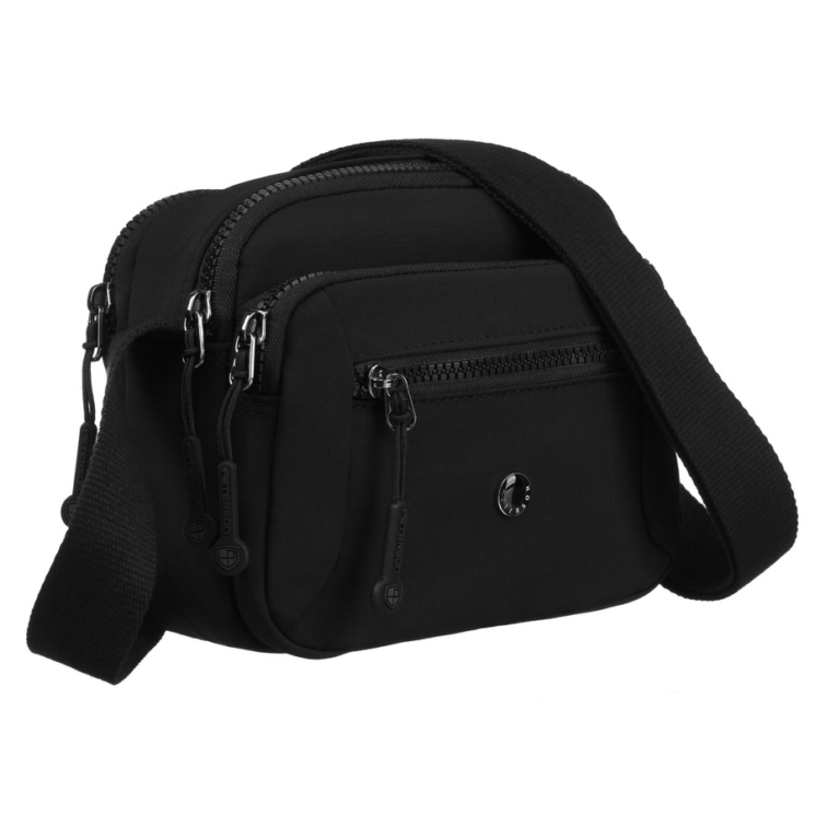 Praktikus női oldaltáska fekete színben