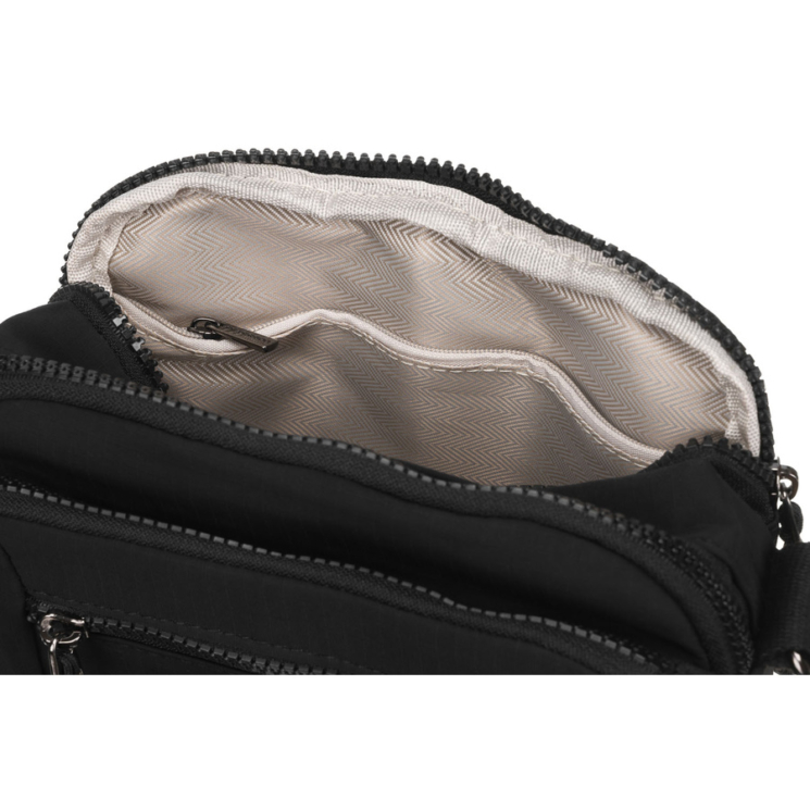 Praktikus női oldaltáska fekete színben