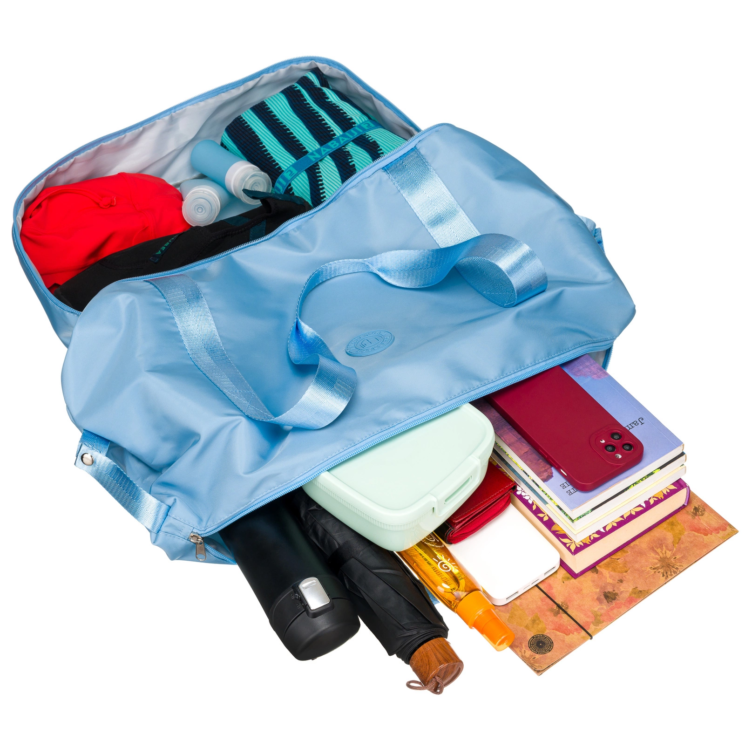 Bővíthető Sporttáska/Utazótáska világoskék színben Wizzair méretű 40 x 30 x 20 cm