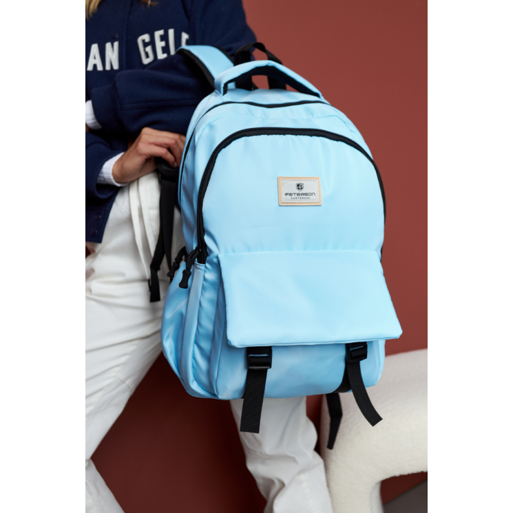 Női Nagyméretű Városi Hátizsák Világoskék színben