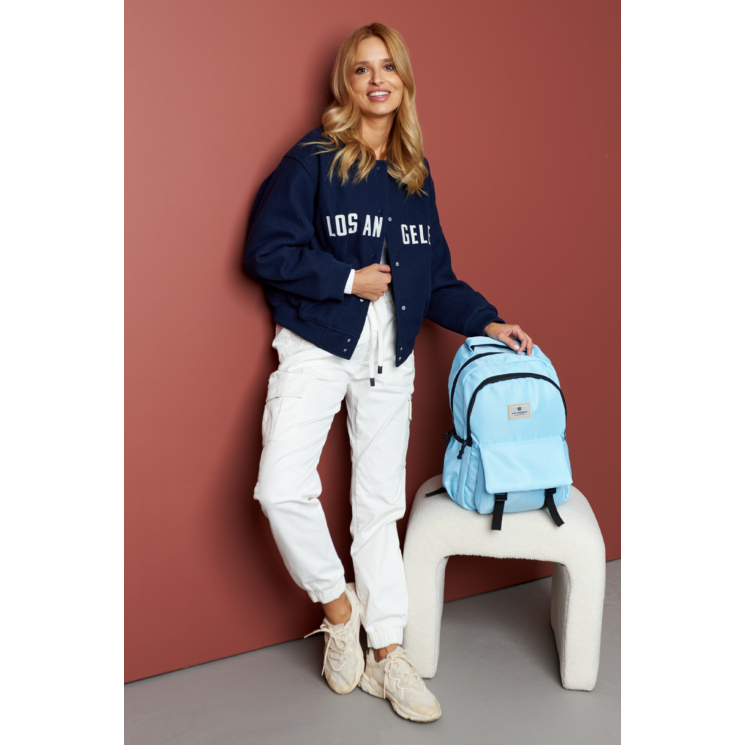 Női Nagyméretű Városi Hátizsák Világoskék színben