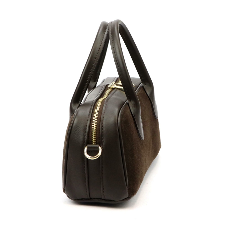 Barna velúr bőr női táska