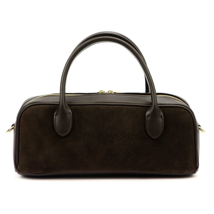 Barna velúr bőr női táska