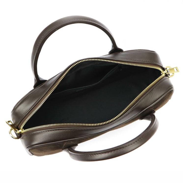 Barna velúr bőr női táska