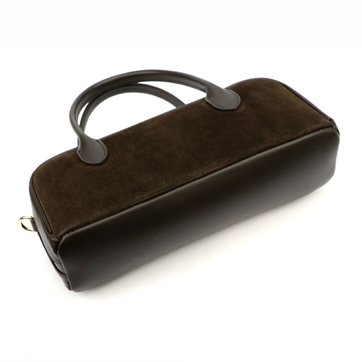 Barna velúr bőr női táska