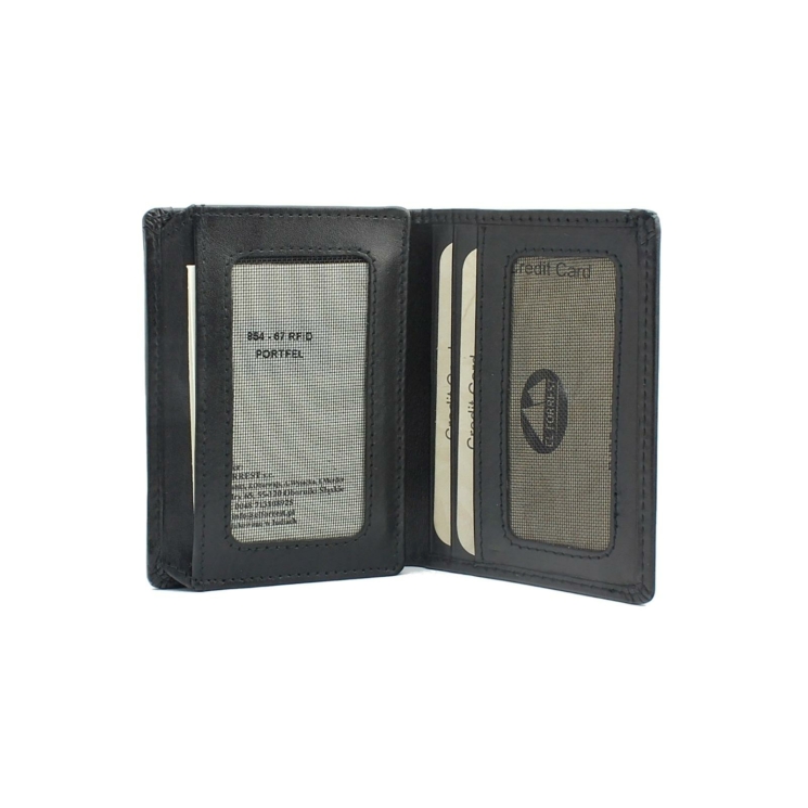 EL FORREST Valódi bőr Kártyatartó Fekete színben RFID rendszerrel
