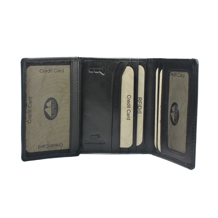 EL FORREST Valódi bőr Kártyatartó Fekete színben RFID rendszerrel