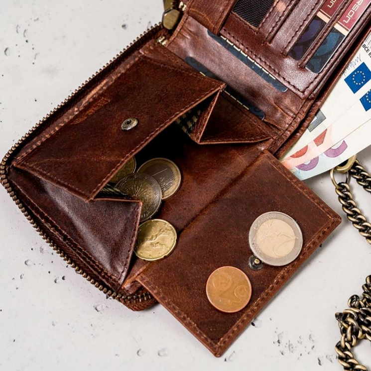 Peterson Valódi bőr motoros Pénztárca