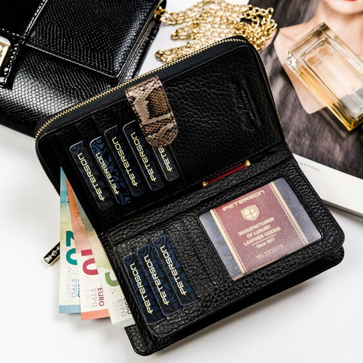 Peterson Valódi bőr Pénztárca