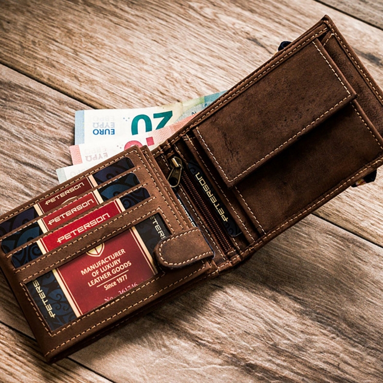 Peterson Valódi bőr Pénztárca