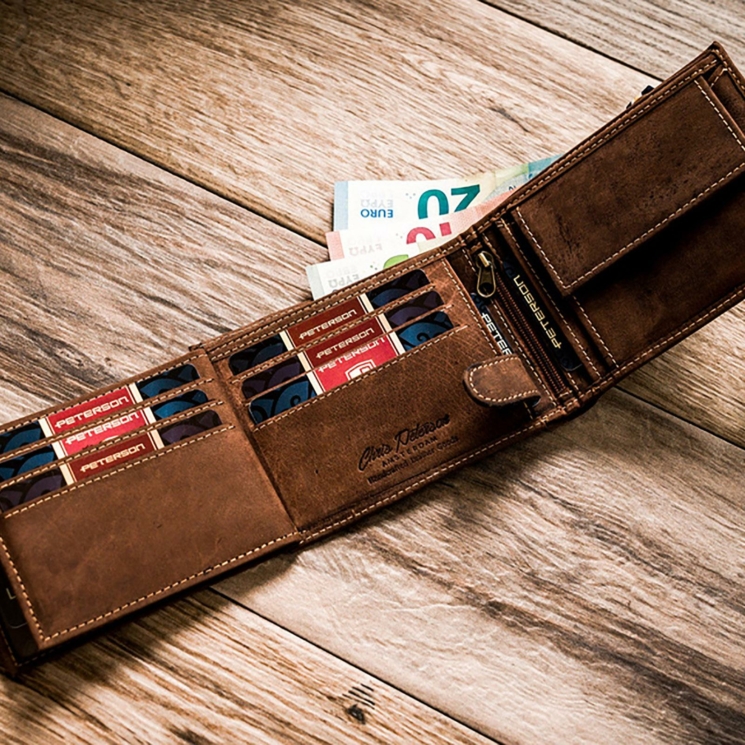 Peterson Valódi bőr Pénztárca