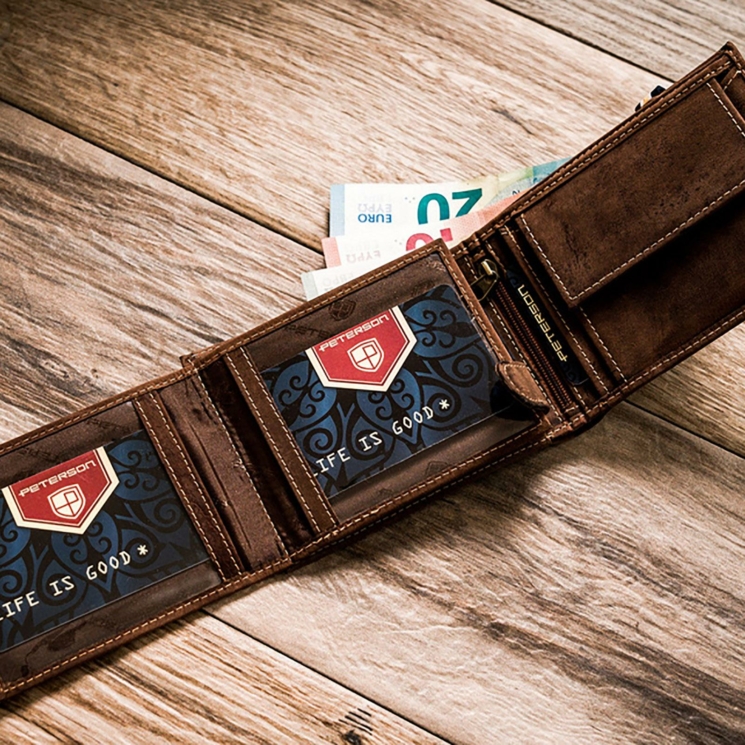 Peterson Valódi bőr Pénztárca