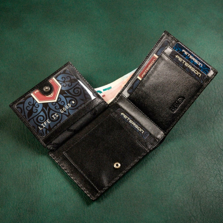 Peterson Valódi bőr Pénztárca RFID védelemmel
