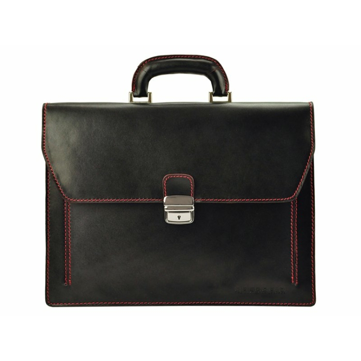 Gregorio Valódi bőr egyrészes Aktatáska fekete színben