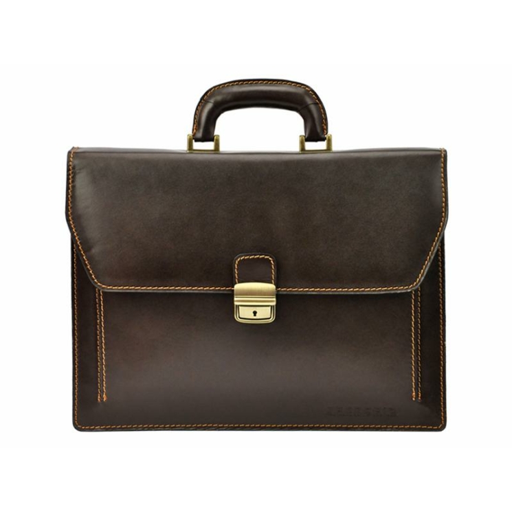 Gregorio Valódi bőr egyrészes Aktatáska fekete színben