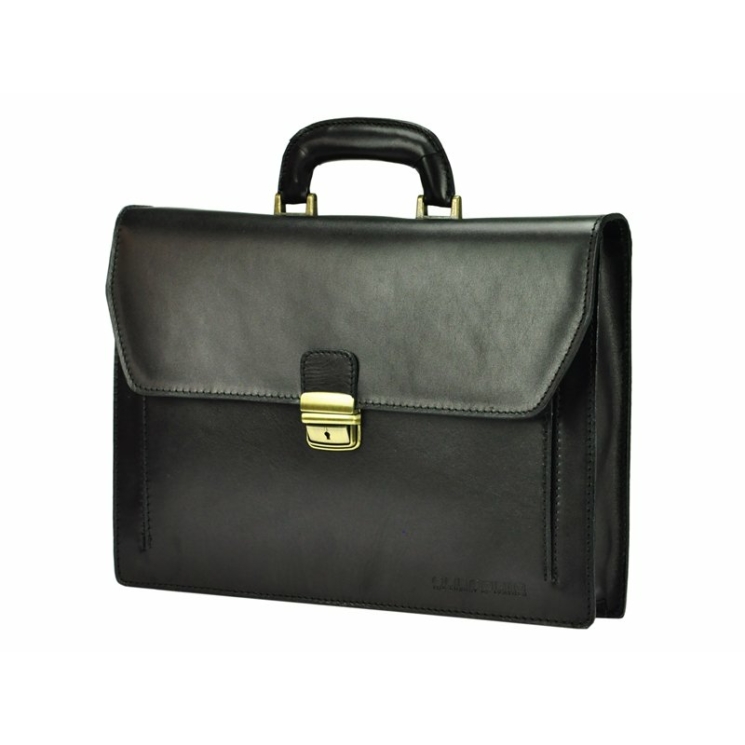 Gregorio Valódi bőr egyrészes Aktatáska fekete színben