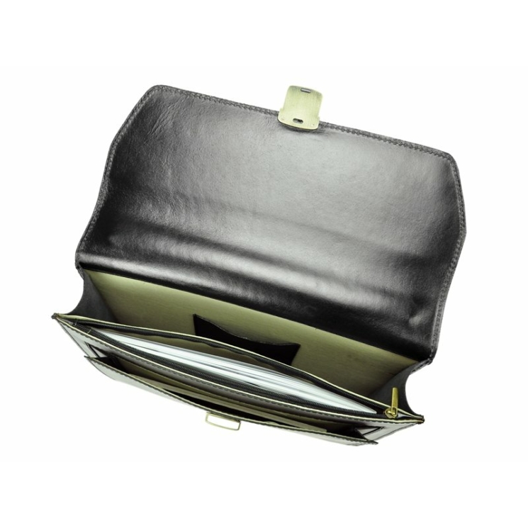 Gregorio Valódi bőr egyrészes Aktatáska fekete színben