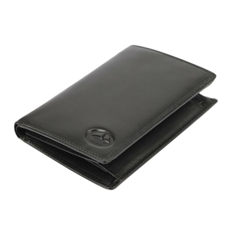 Fekete színű Valódi bőr Pénztárca RFID védelemmel