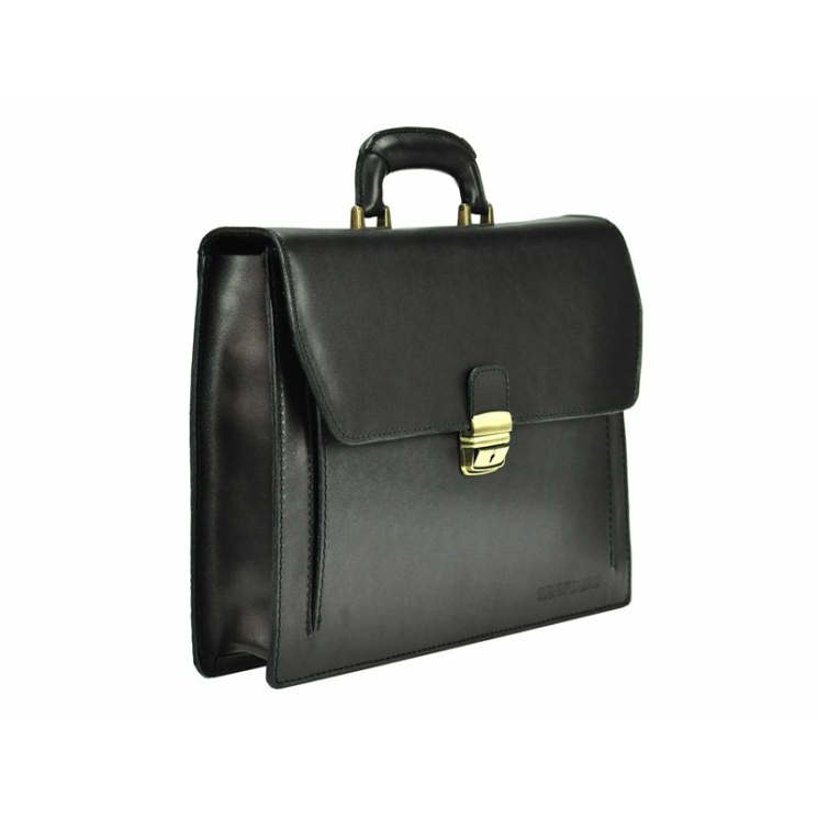 Gregorio Valódi bőr egyrészes Aktatáska fekete színben