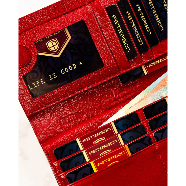 Női bőr pénztárca PTN 421431-DSL Piros