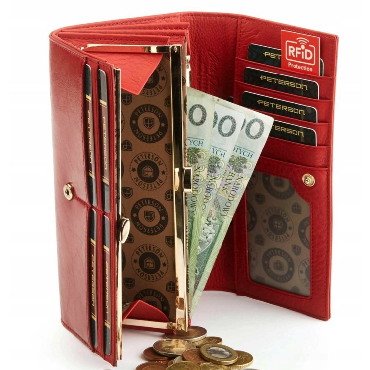 PTN PL-467 Piros bőr pénztárca