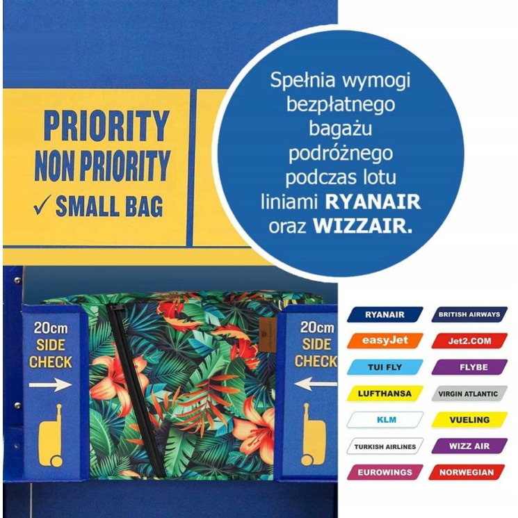 Peterson Fedélzeti hátizsák Ryanair fedélzeti ingyenes méret 40 x 20 x 25 cm vízlepergető anyagból
