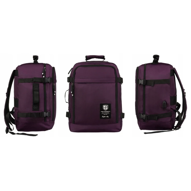 Peterson 3- Funkciós Tágas Utazó Hátizsák, WizzAir méretű 40x30x20cm, USB csatlakozóval