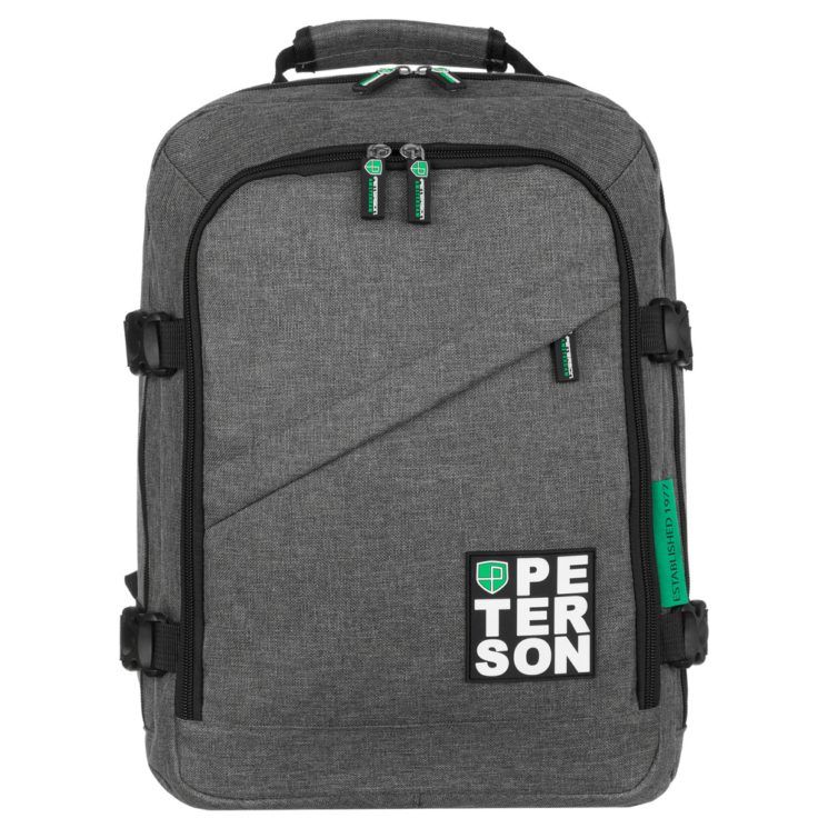 Peterson 3- Funkciós Utazó Hátizsák, WizzAir méretű 40x30x20cm, világosszürke Színben