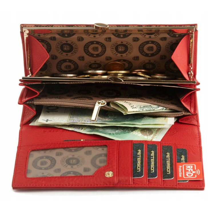 PTN PL-467 Piros bőr pénztárca