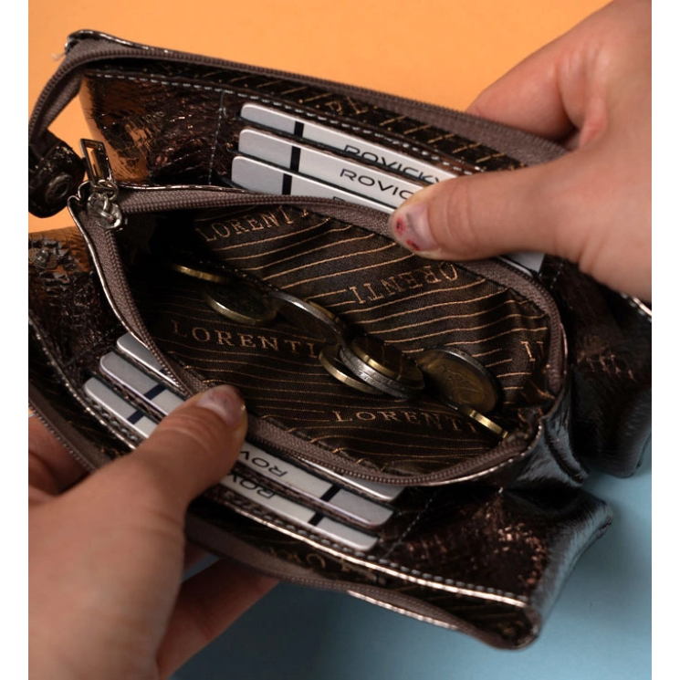 Női bőr pénztárca+bőr pénztárca 76121-MSD piros