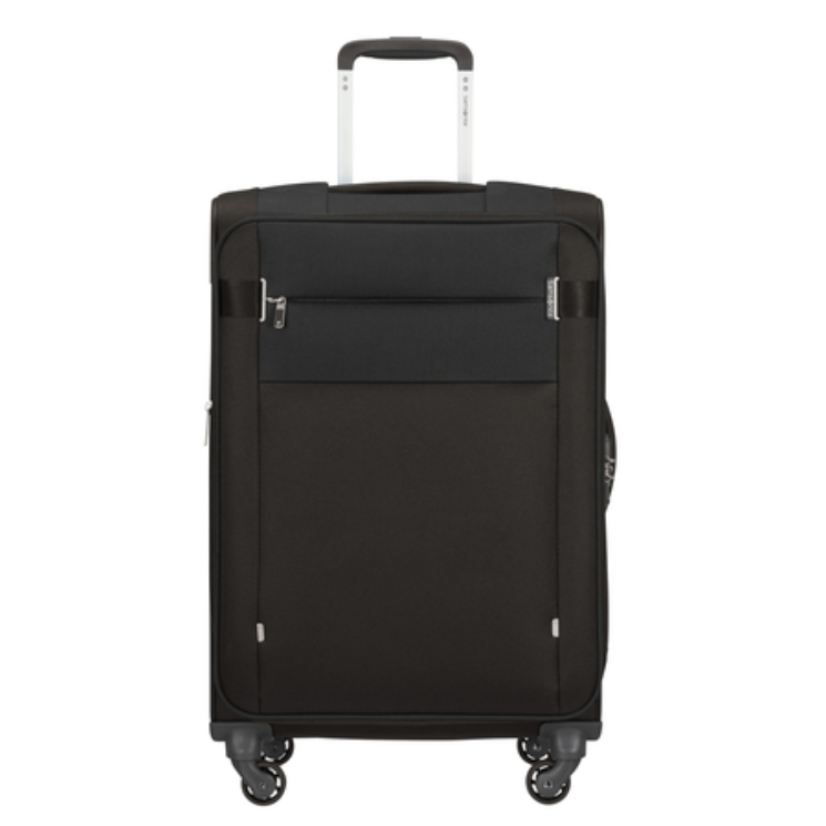 Samsonite Citybeat bővíthető spinner bőrönd közepes méret 66 cm Black