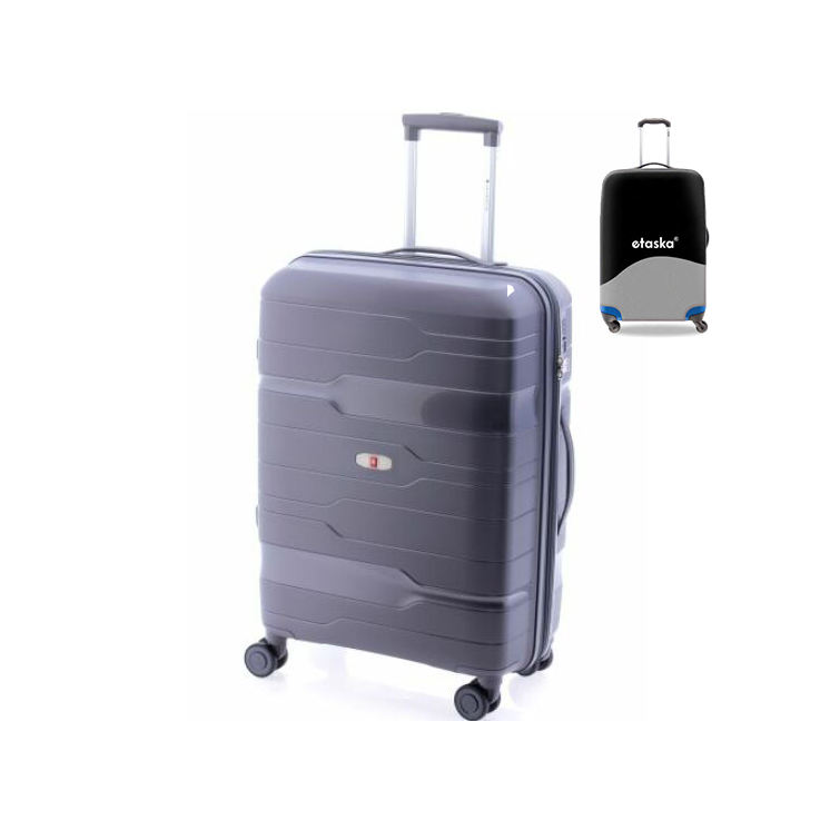 Gladiator Spinner bőrönd M-3811 Szürke  ajándék bőröndhuzattal