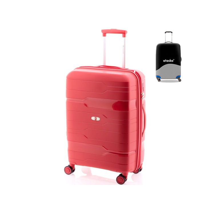 Gladiator Spinner bőrönd M-3811 Piros ajándék bőröndhuzattal