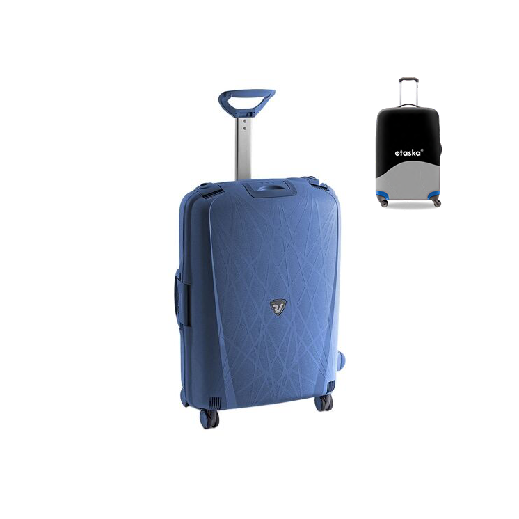 Roncato R0712 Light Spinner bőrönd 68 cm-es Avio kék ajándék bőröndhuzattal