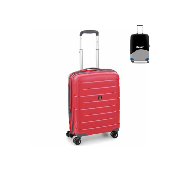 Roncato FLIGHT DLX Spinner kabinbőrönd R-3463 Piros ajándék bőröndhuzattal