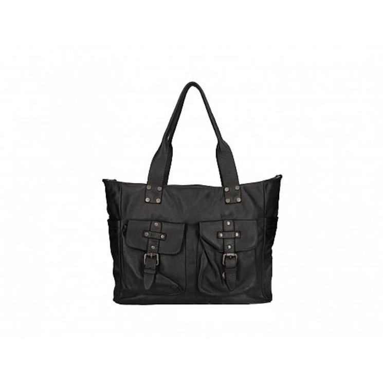 Valódi bőr női táska Fekete S7258