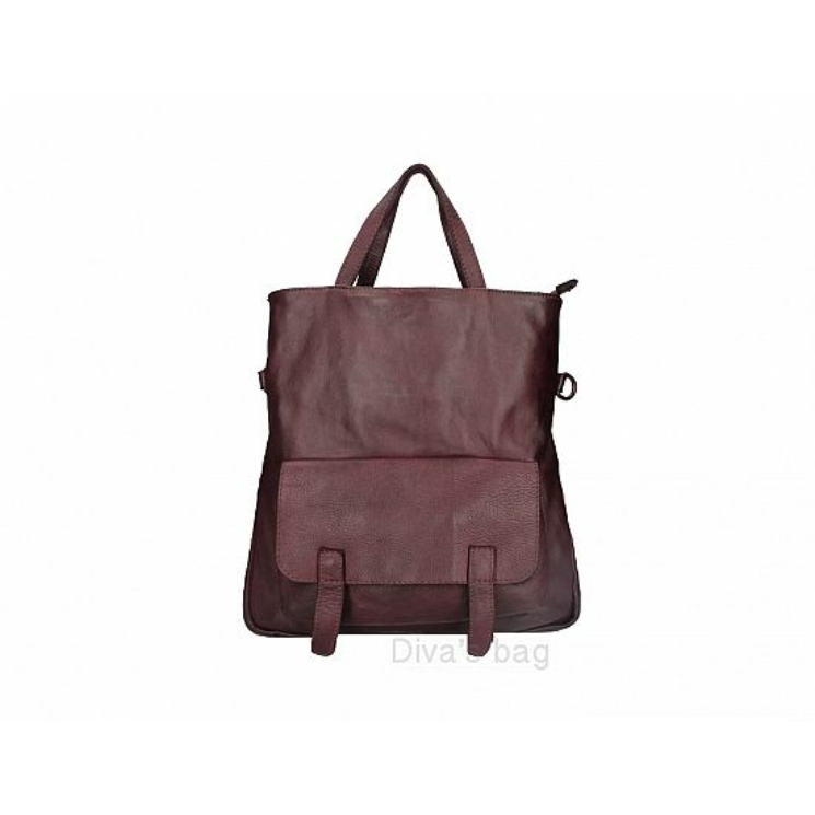 Valódi bőr női táska Bordó S7263