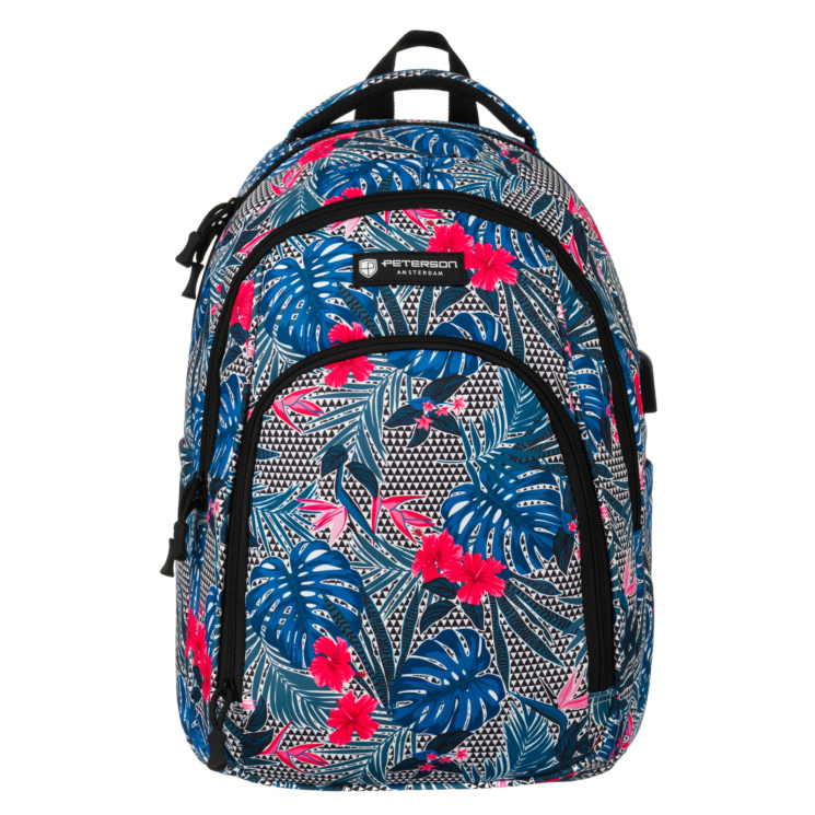 Sokzsebes hátizsák USB töltővel Peterson-Amsterdam