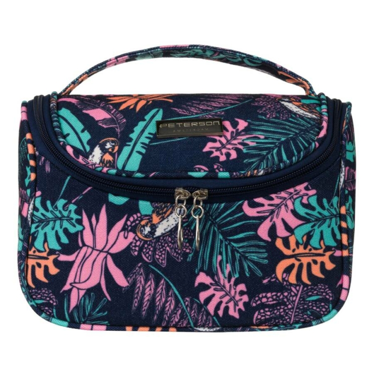 Színes cipzáros kozmetikai táska kézi pánttal- Peterson