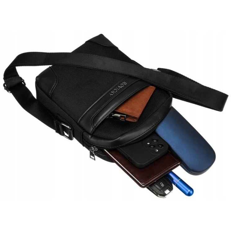 Stílusos férfi oldaltáska fekete színben