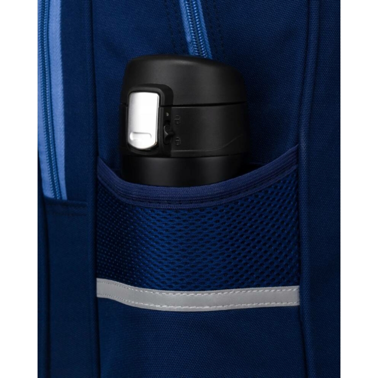 Kétrekeszes, sötétkék városi Iskolai hátizsák külső zsebekkel - Peterson