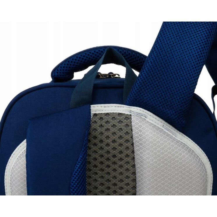 Kétrekeszes, sötétkék városi Iskolai hátizsák külső zsebekkel - Peterson