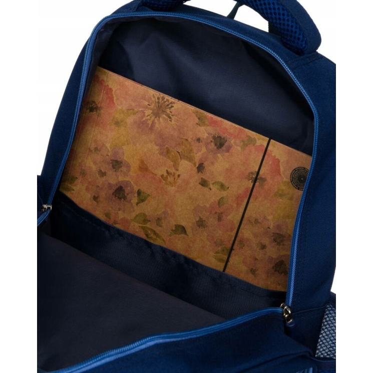 Kétrekeszes, sötétkék városi Iskolai hátizsák külső zsebekkel - Peterson