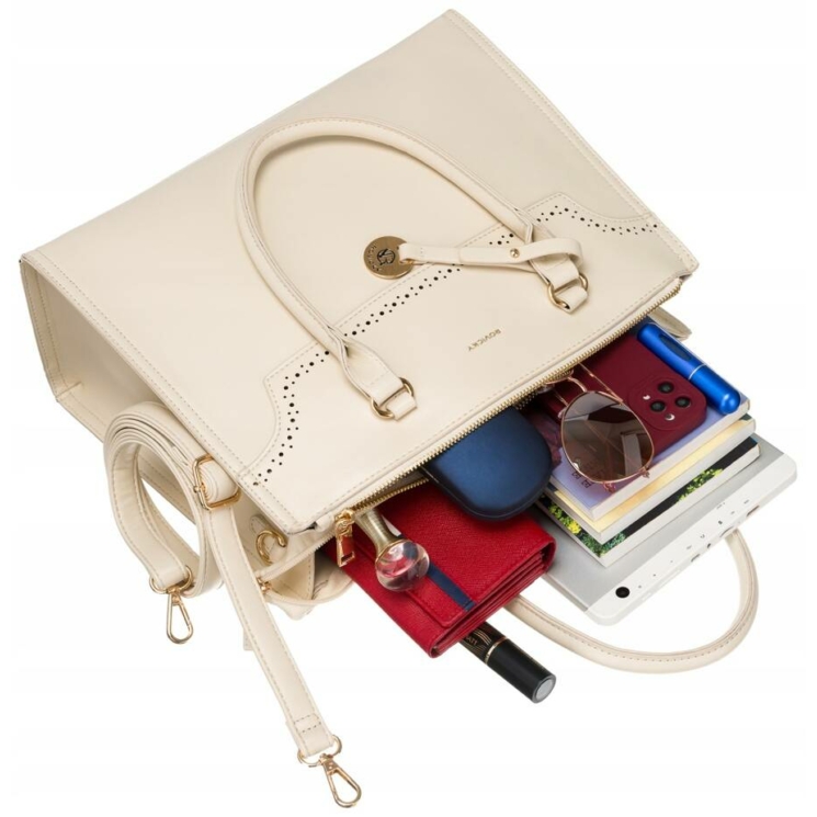 Alkalmi női kézitáska hosszúpánttal Bézs színben