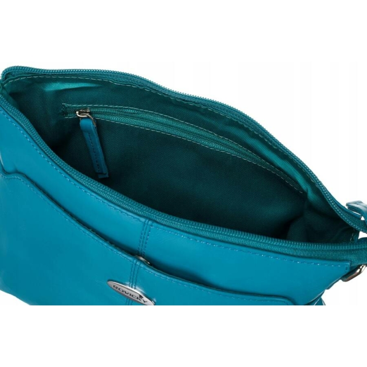 Elegáns Valódi bőr női oldaltáska türkizkék színben