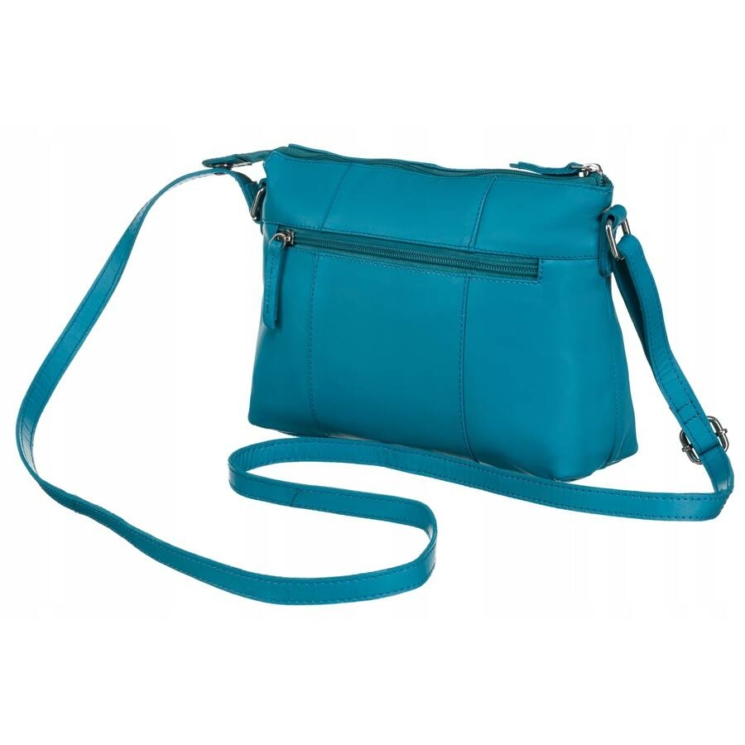 Elegáns Valódi bőr női oldaltáska türkizkék színben
