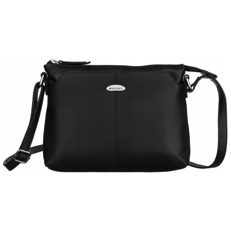 Elegáns Valódi bőr női oldaltáska fekete színben