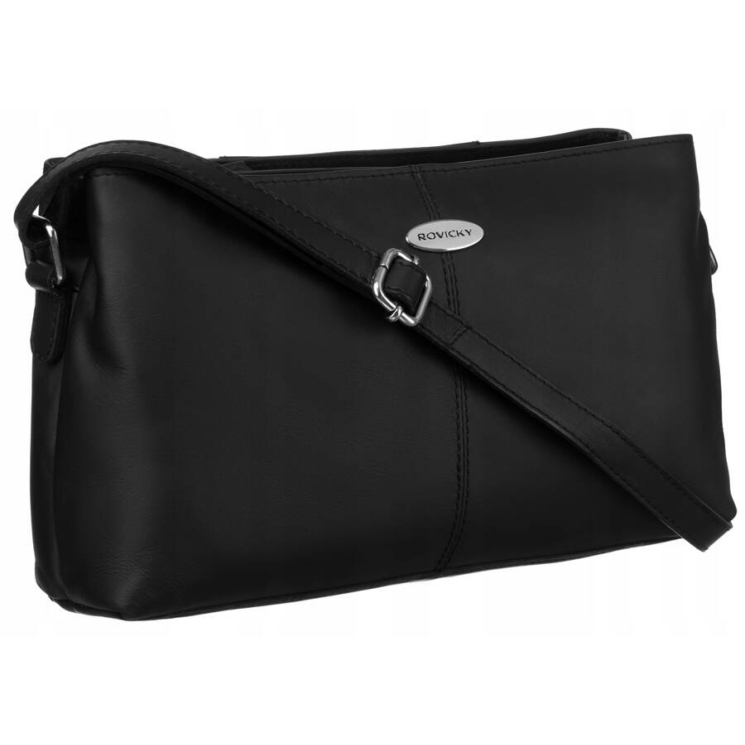 Elegáns Valódi bőr női oldaltáska fekete színben